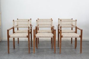 Kursi Makan, Kursi Cafe Kayu Jati Kombinasi Anyaman Lum PF-KRS 010