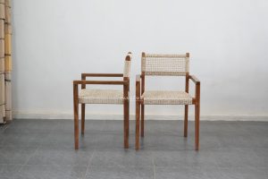 Kursi Makan, Kursi Cafe Kayu Jati Kombinasi Anyaman Lum PF-KRS 010 - Image 5