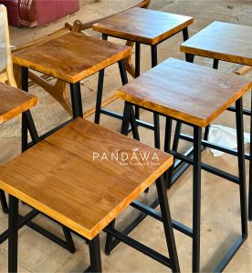 Kursi Cafe Bar Kayu Jati dan Besi PF-KRS 042 - Image 2